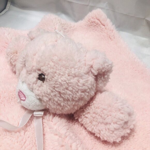 Animal Adventure Pink Bear Lovey Baby Snuggy Plush 13” Security Blanket - Picture 6 of 12